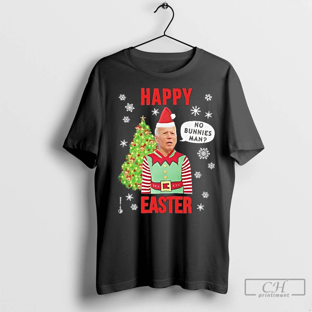 Classic Elf Biden Christmas Happy Easter No Bunnies Man