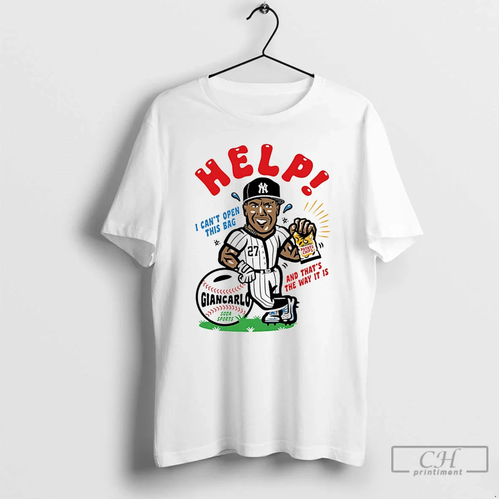 Classic Giancarlo Stanton New York Yankees Help I Cant Open This Bag T Shirts Sweater
