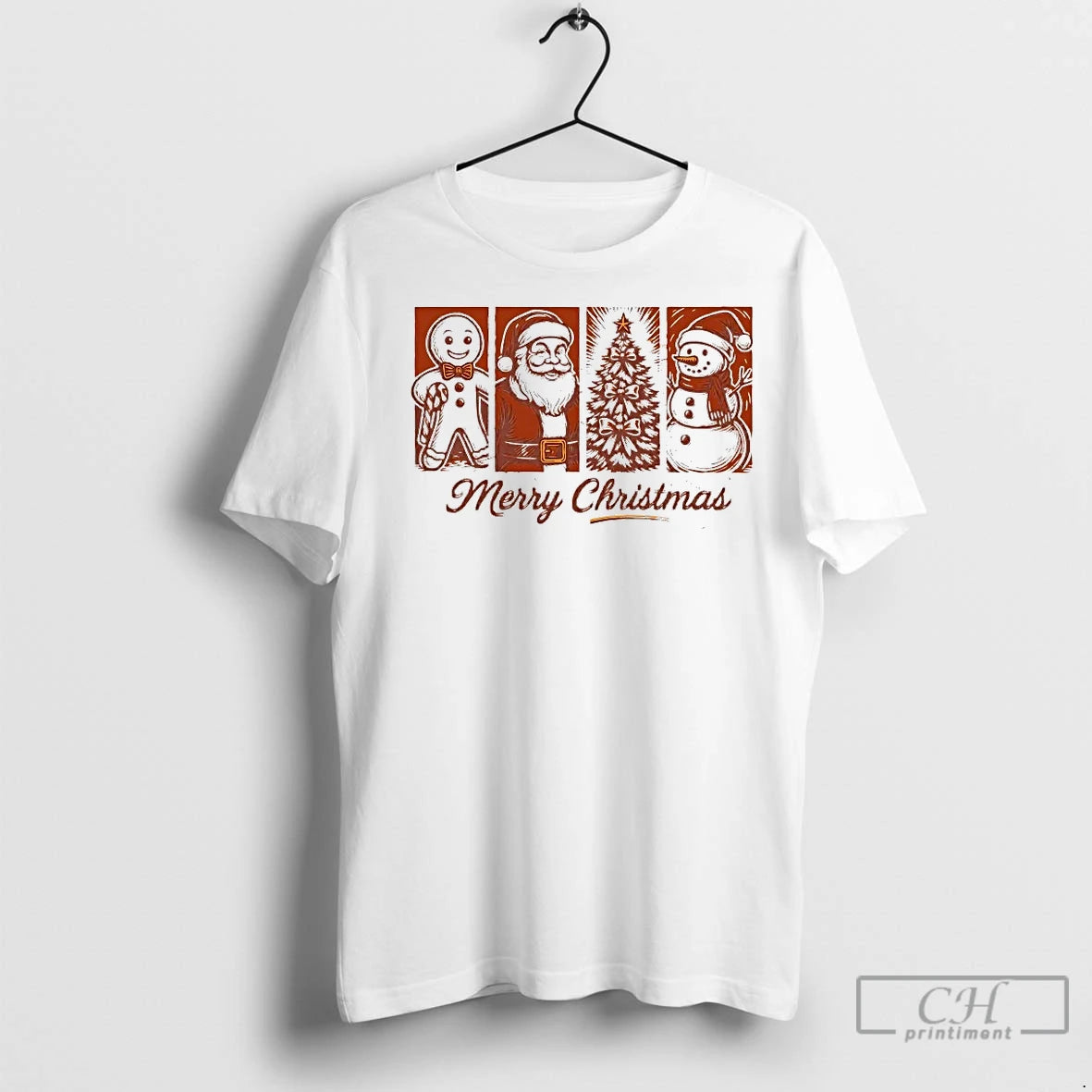 Classic Gingerbread Santa Tree Snowman Merry Christmas