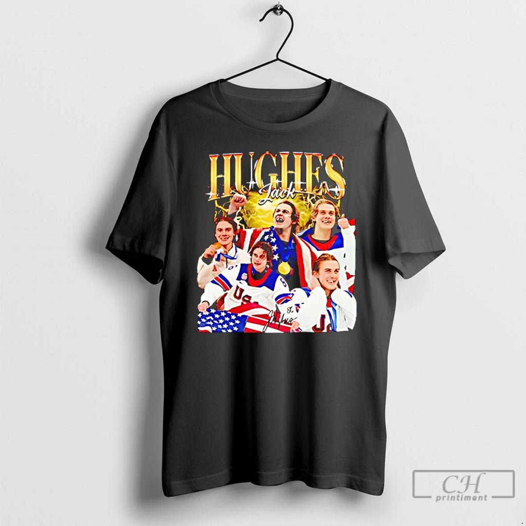 Classic Jack Hughes Hockey Olympic Golden Goal 2026 Picture Collage
