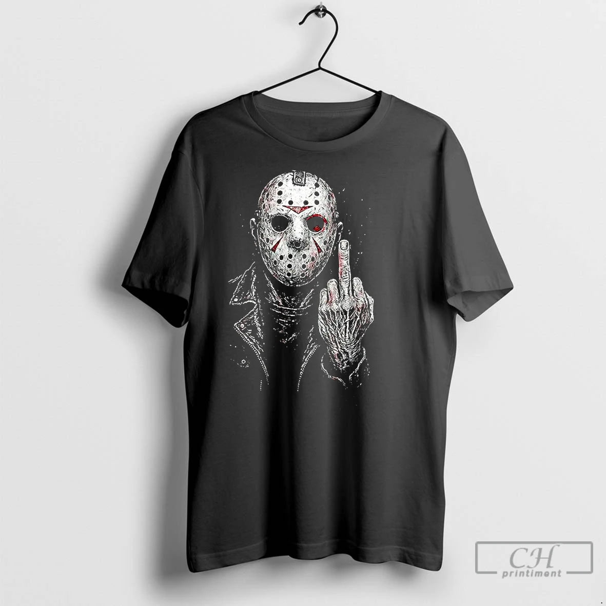 Classic Jason Voorhees Middle Finger The Friday The 13th Horror Halloween