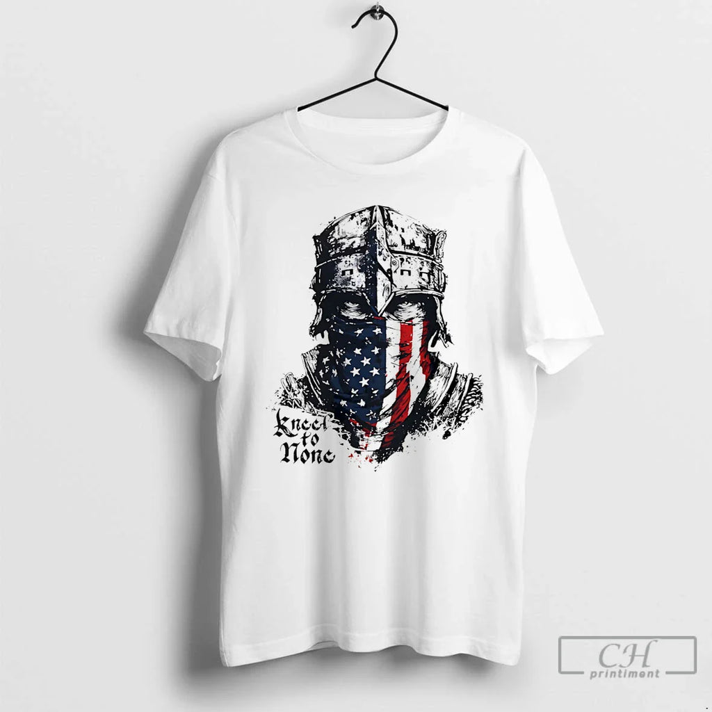 Classic Kneel To None Skull Usa Flag