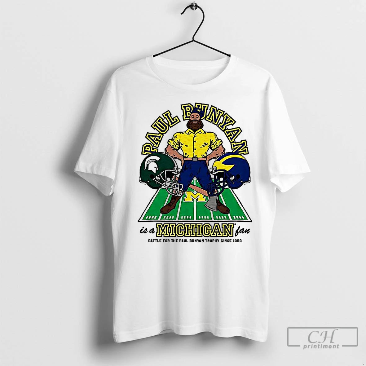 Classic Michigan State Spartans Vs Michigan Wolverines Paul Bunyan Is A Michigan Fan
