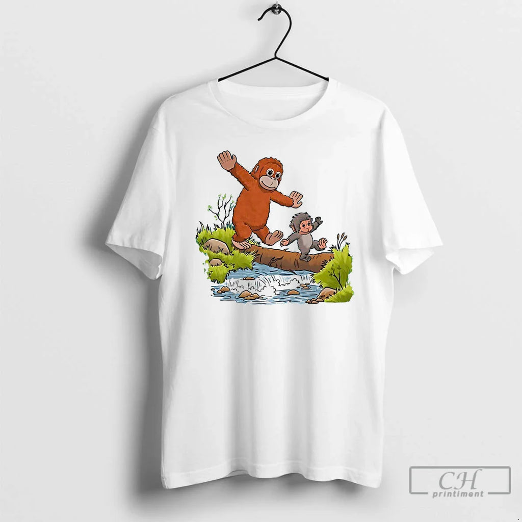 Classic Punch And His Stuffed Orangutan X Calvin And Hobbes Punch Monkey Play T Shirts