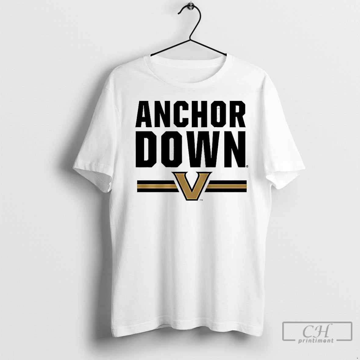 Classic Vanderbilt Commodores Football Anchor Down Logo