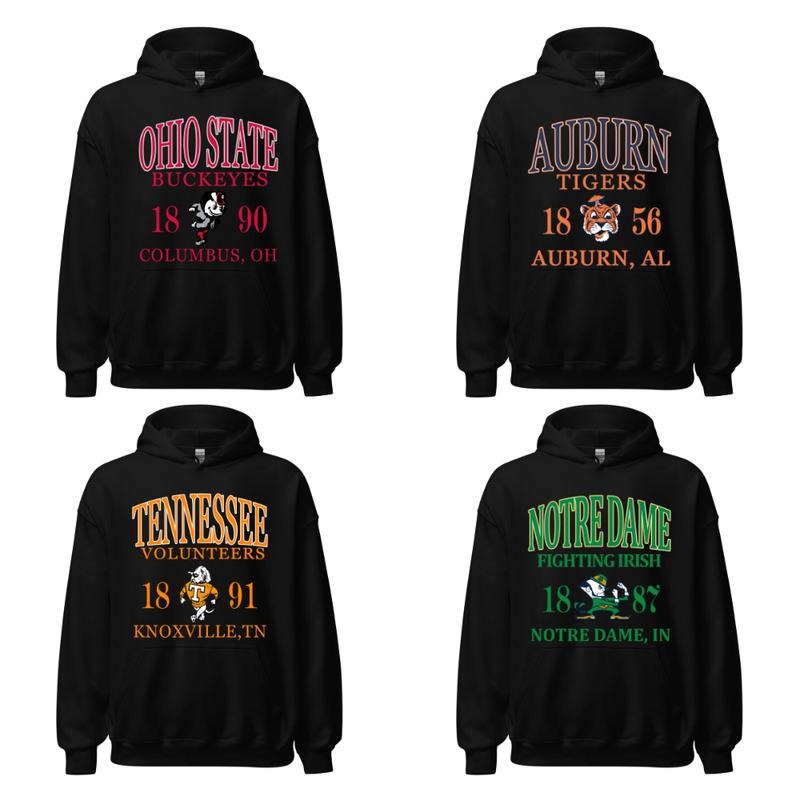 College All Team Football NCAA Black Color Football Fans Football Fans T-Shirts
