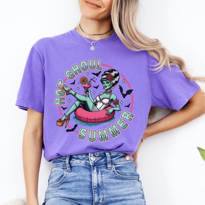 Comfort Colors Hot Ghoul Summer Casual Cotton T-Shirts