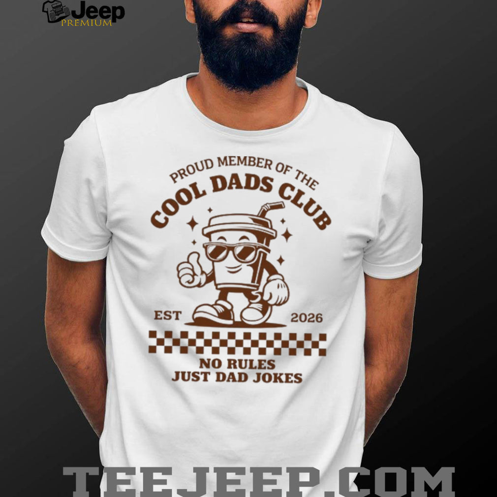 Cool Dads Club Coffee Cup Mascot Retro Dad Jokes T Shirt