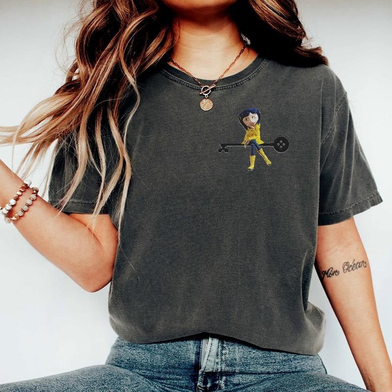 Coraline Cartoon Shirt Caroline Doll Coraline Movie Retro Halloween Coraline Shirt Spooky Movie Classic Movie T-Shirts