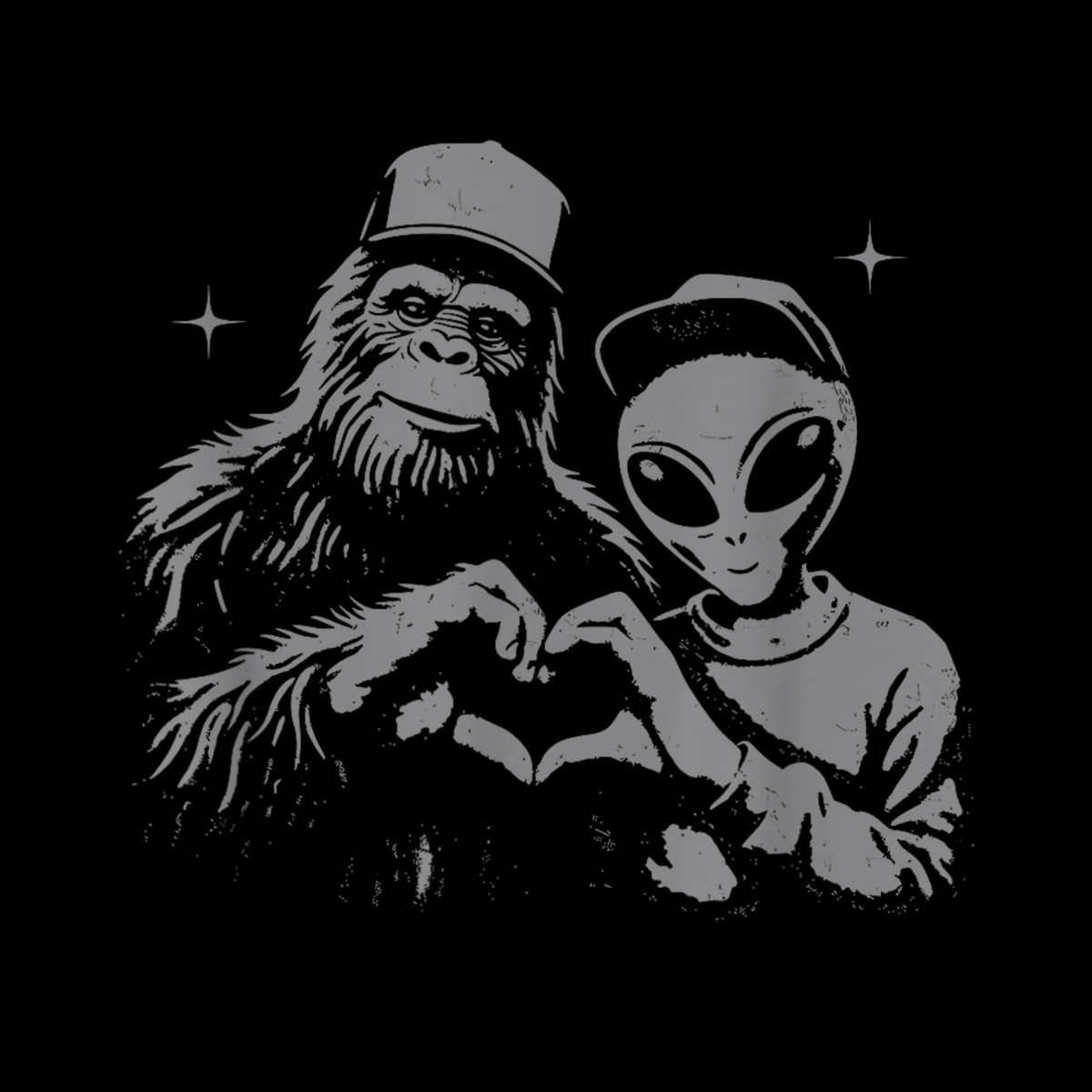 Bigfoot And Alien Hoodie