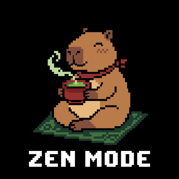 Cozy Capybara Tea Time Cute Zen