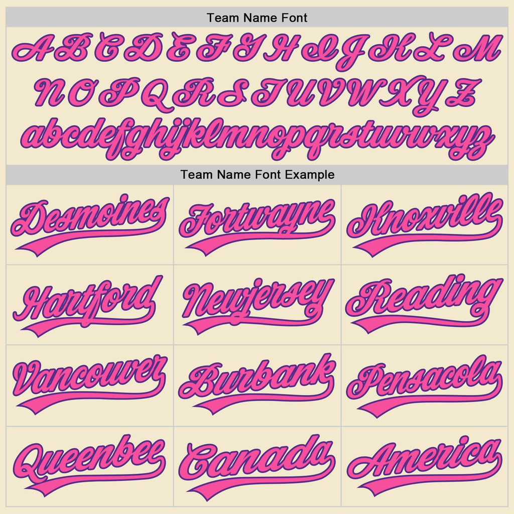 Custom Cream Purple Pink-Black Authentic Throwback Baseball Jersey