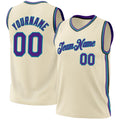 Custom Cream Purple Teal-Black Authentic Throwback Basketball Jersey