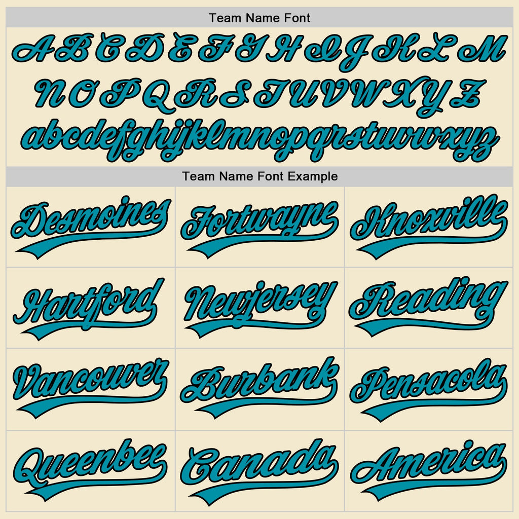Custom Cream Teal-Black Authentic Throwback Baseball Jersey