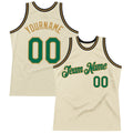 Custom Cream Kelly Green Old Gold-Black Authentic Throwback Basketball Jersey
