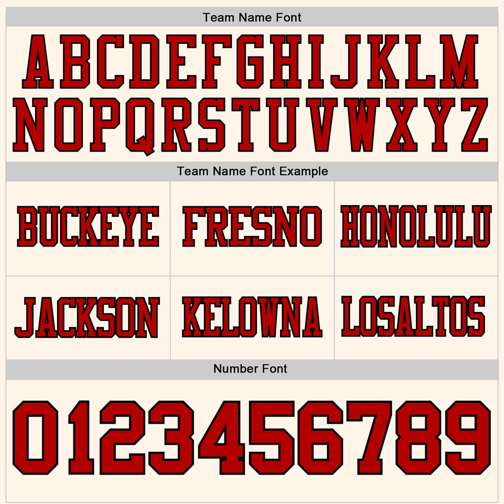 Custom Cream Red-Black Authentic Football Jersey