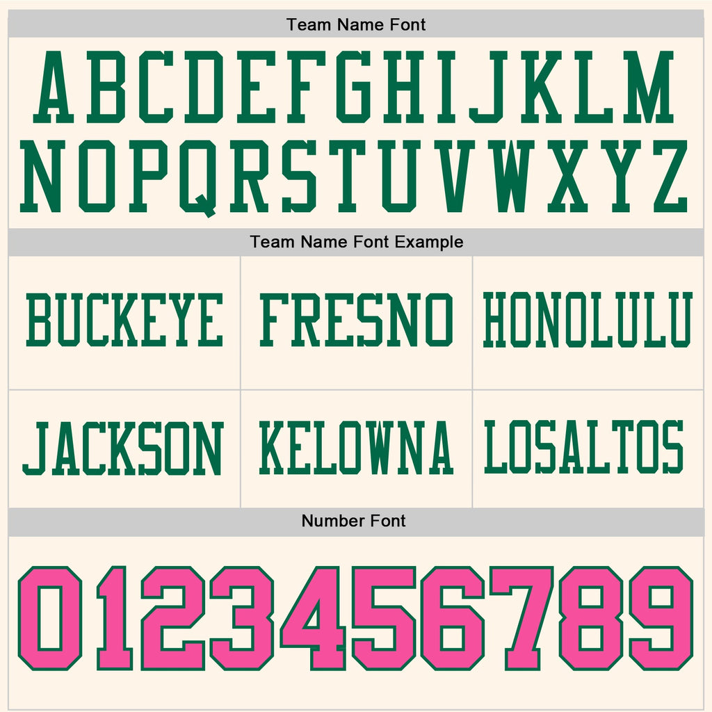 Custom Cream Pink-Kelly Green Authentic Football Jersey