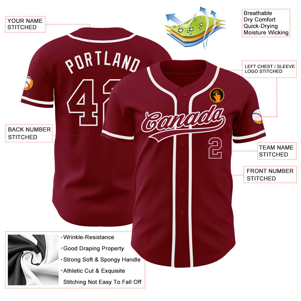 Custom Crimson Crimson-White Authentic Baseball Jersey