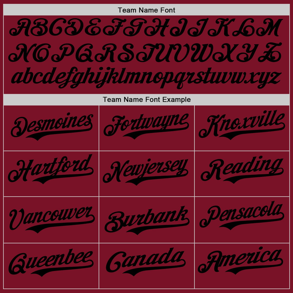 Custom Crimson Black Authentic Baseball Jersey