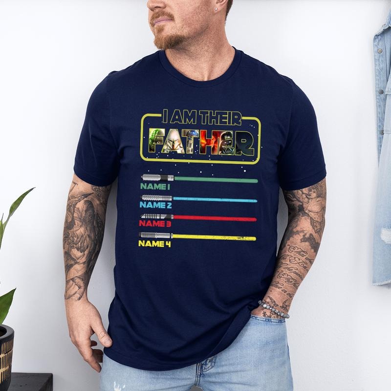 Custom Name "I Am Their Father" Personalized Lightsaber Night Light Shirt Custom Dad Names "I Am Their Father" Personalized Lightsaber Night Light Custom Dad Names T-Shirts