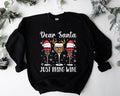 Dear Santa Just Bring Wine Wine Glasses Winter Drinking Xmas Party T-Shirts