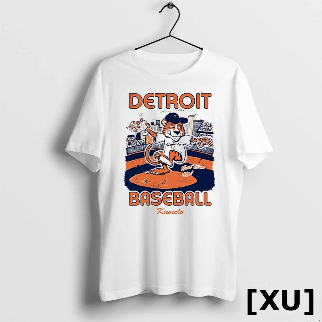 Detroit Tigers Eat Em Up Baseball Mascot Vintage Tshirts Sweater