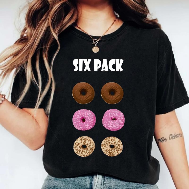 Donut Six Pack Funny Workout Gym Shirt Donut Lover Sarcastic Food Lover T-Shirts