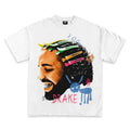 Drake Dogs White Shirt Classic Top Cotton Fabric Medium Size Suitable Various Occasions T-Shirts