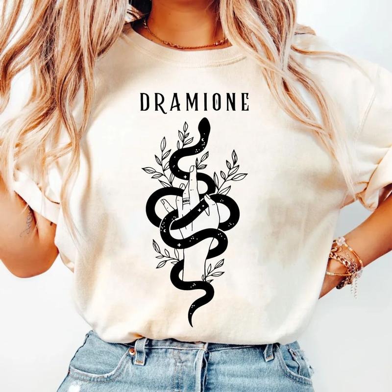 Dramione Manacled Shirt Wizard School Vintage Fanfiction Booktok Bookish Dark Academia Readers T-Shirts