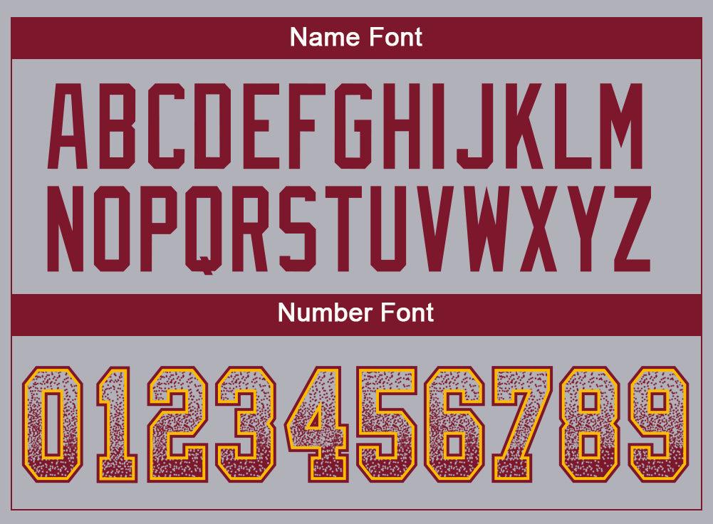 Custom Gray Crimson-Gold Drift Fashion Football Jersey