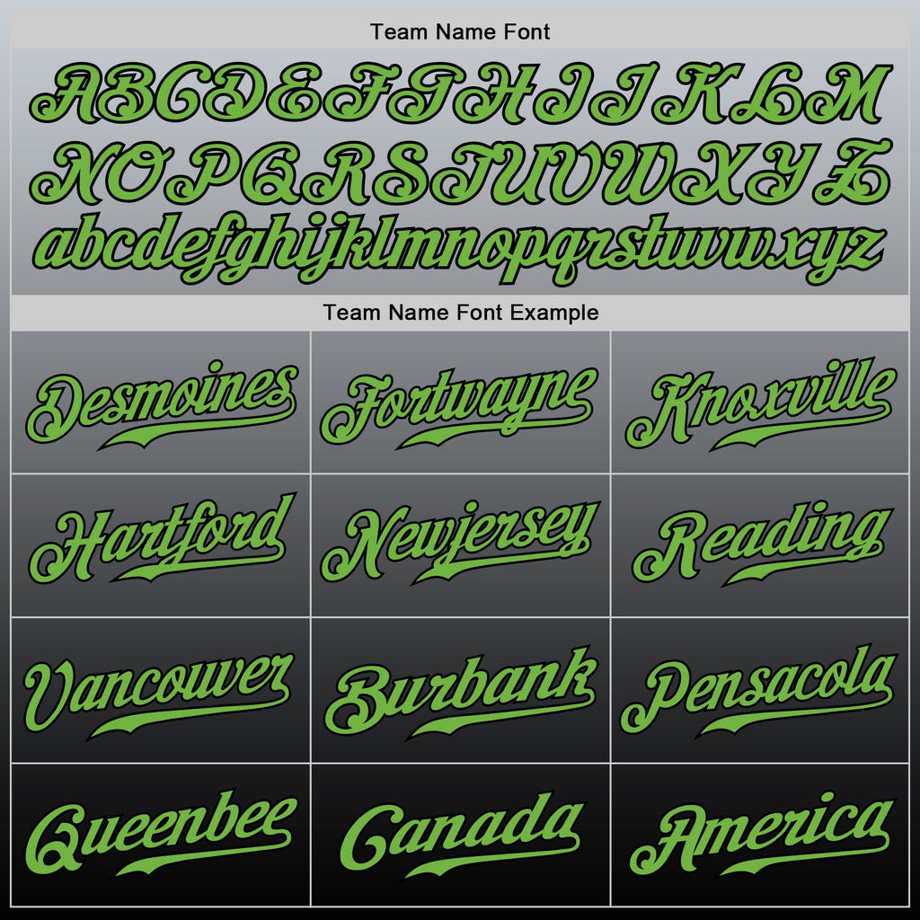 Custom Gray Neon Green-Black Authentic Fade Fashion Baseball Jersey