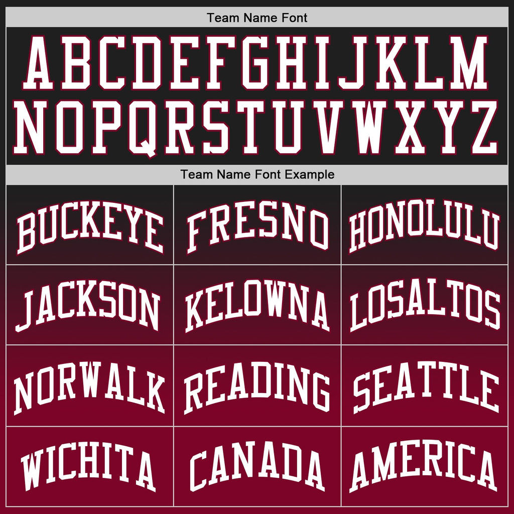 Custom Black White-Maroon Authentic Fade Fashion Basketball Jersey