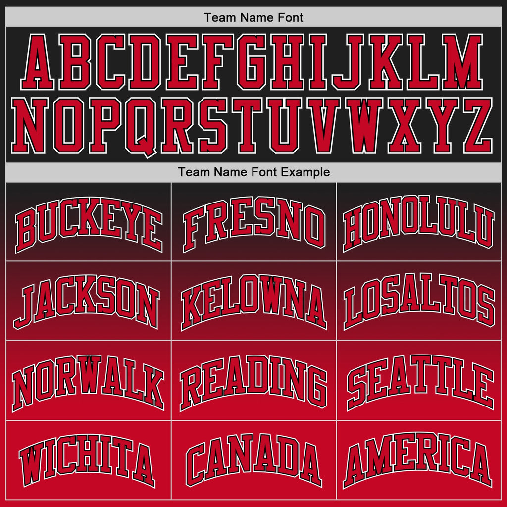 Custom Black Red-White Authentic Fade Fashion Basketball Jersey