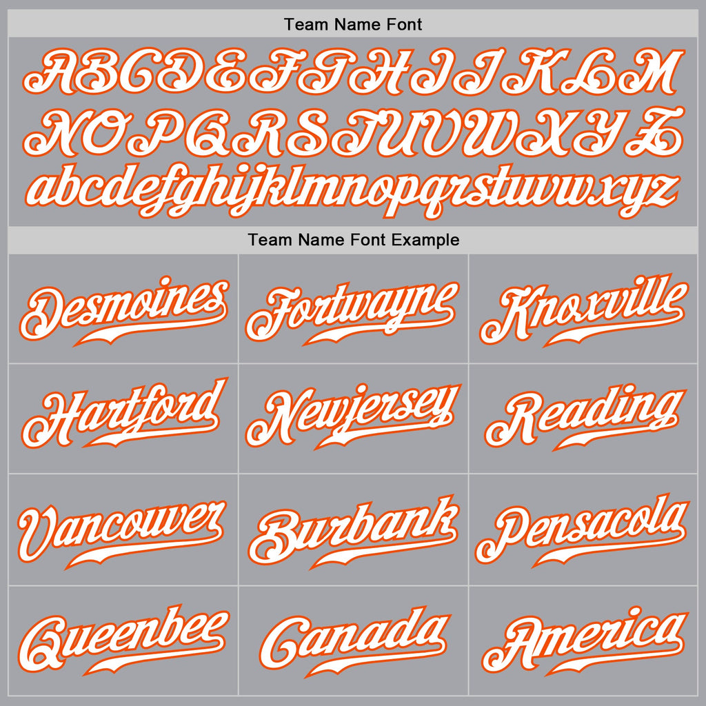 Custom Gray White Steel Gray-Orange Authentic Fade Fashion Baseball Jersey