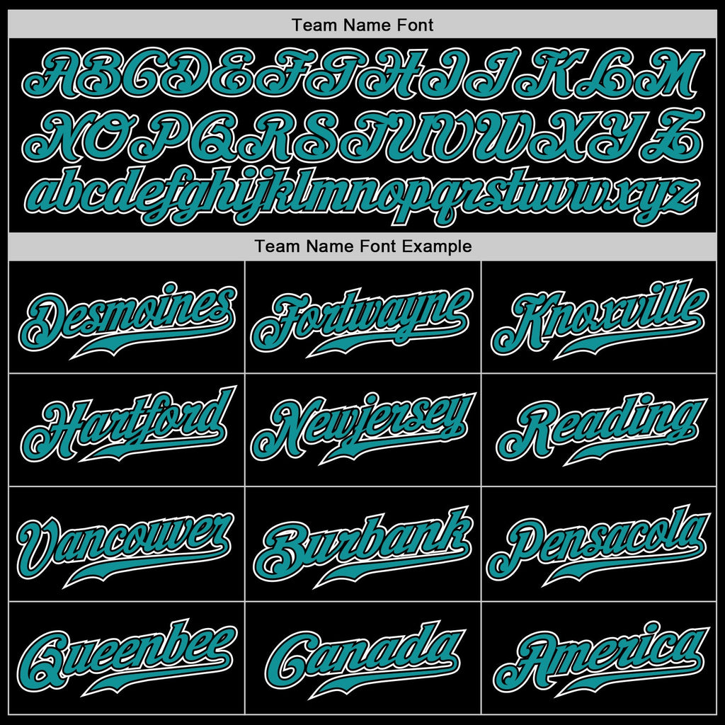Custom Black Teal-White Authentic Gradient Fashion Baseball Jersey