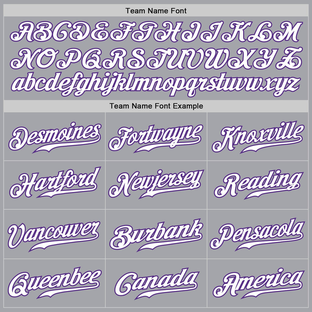 Custom Gray White-Purple Authentic Fade Fashion Baseball Jersey