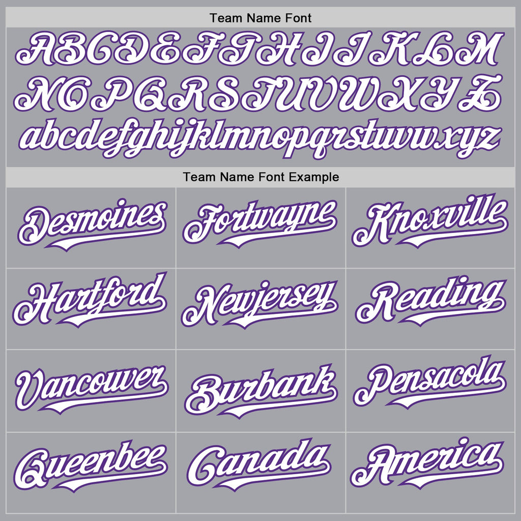 Custom Gray Pinstripe White-Purple Authentic Fade Fashion Baseball Jersey