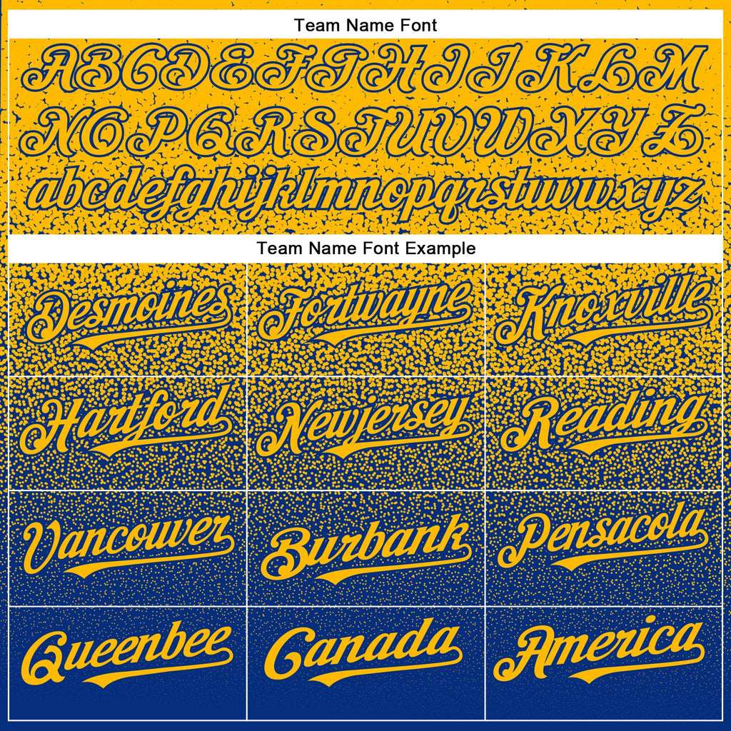 Custom Gold Royal Authentic Fade Fashion Baseball Jersey