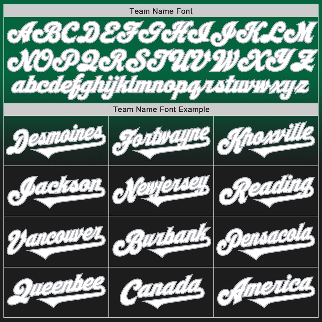 Custom Kelly Green Black-Gray Authentic Fade Fashion Baseball Jersey