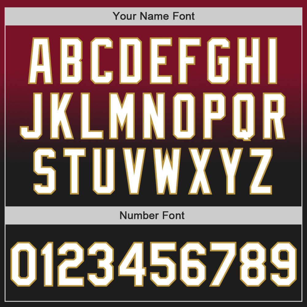 Custom Crimson Black-Old Gold Authentic Fade Fashion Baseball Jersey