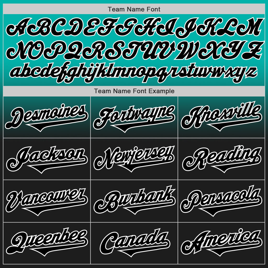 Custom Aqua Black-White Authentic Fade Fashion Baseball Jersey