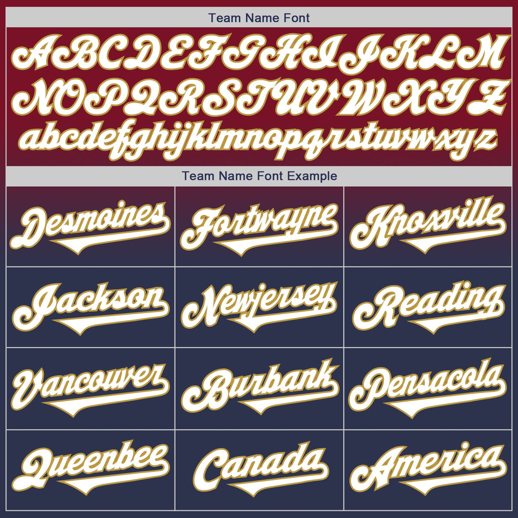 Custom Crimson Navy-Old Gold Authentic Fade Fashion Baseball Jersey