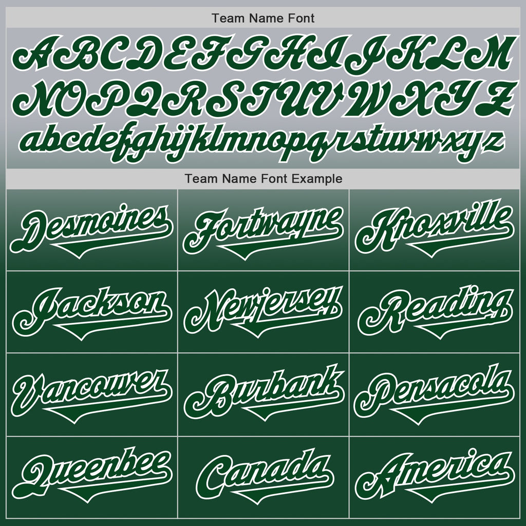 Custom Gray Green-White Authentic Fade Fashion Baseball Jersey
