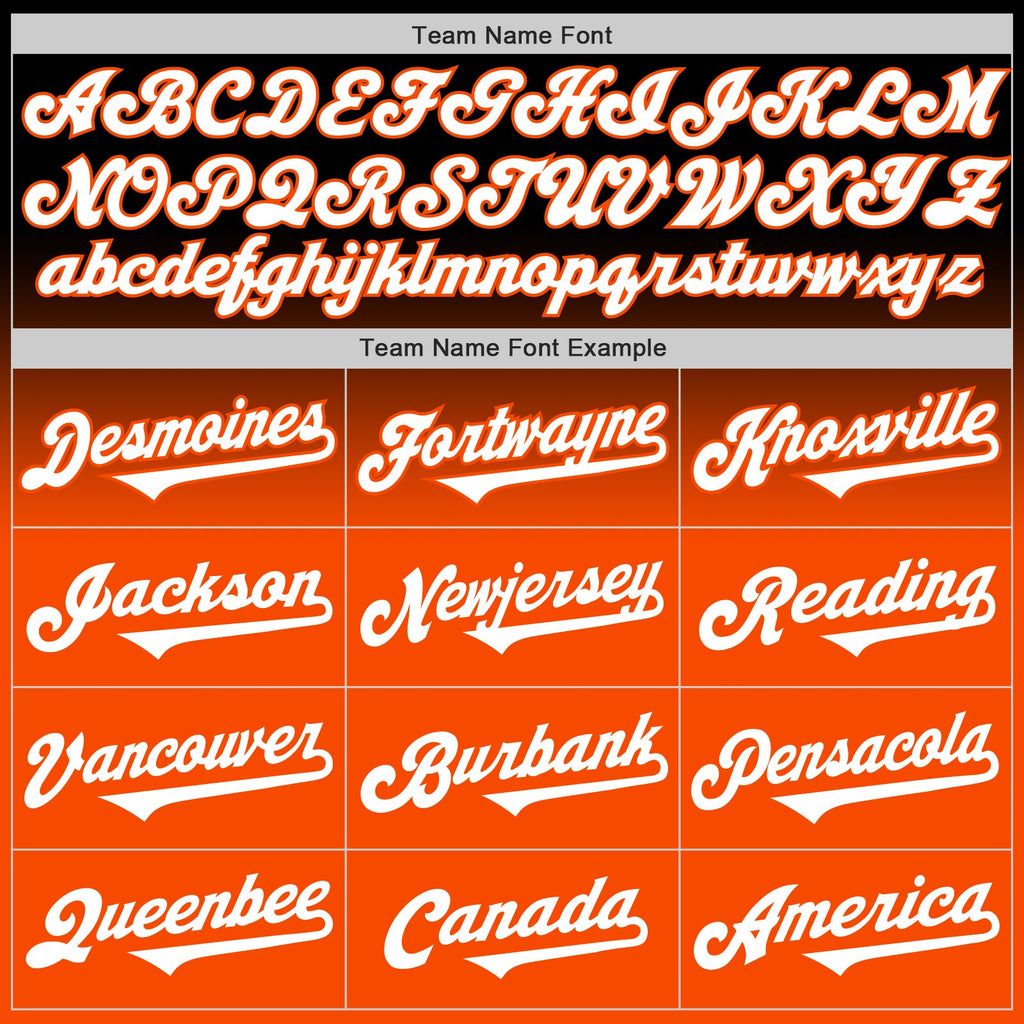 Custom Black White-Orange Authentic Fade Fashion Baseball Jersey