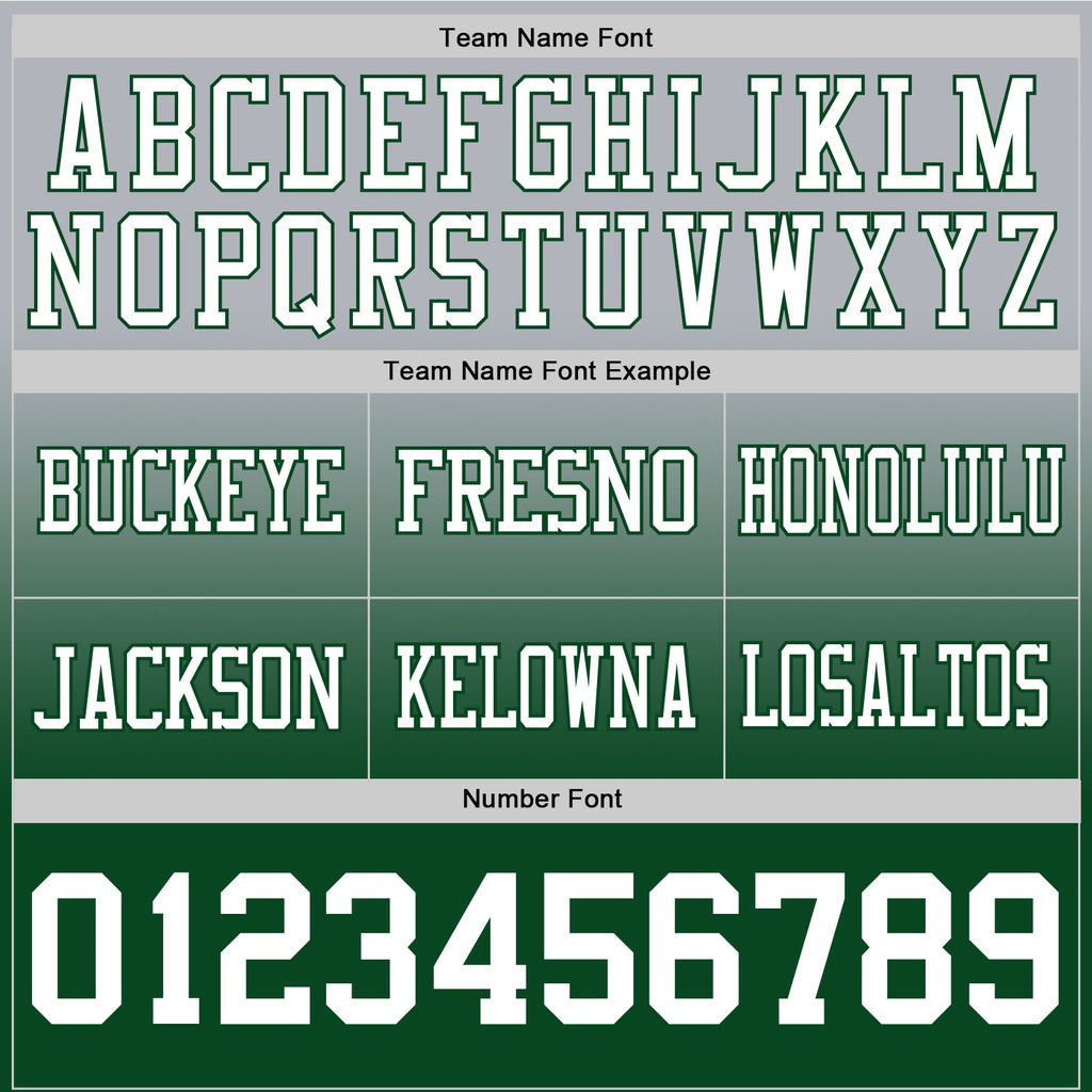 Custom Gray White-Green Authentic Fade Fashion Football Jersey
