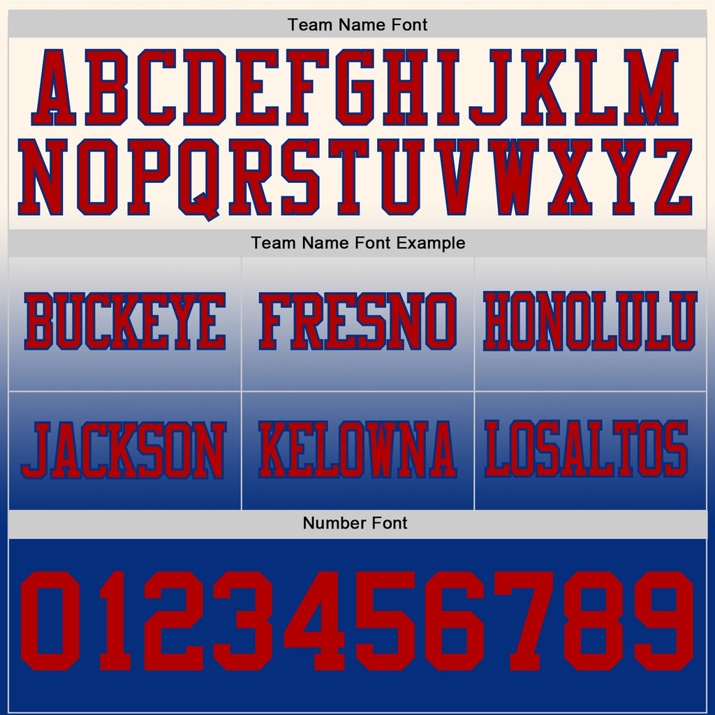 Custom Cream Red-Royal Authentic Fade Fashion Football Jersey