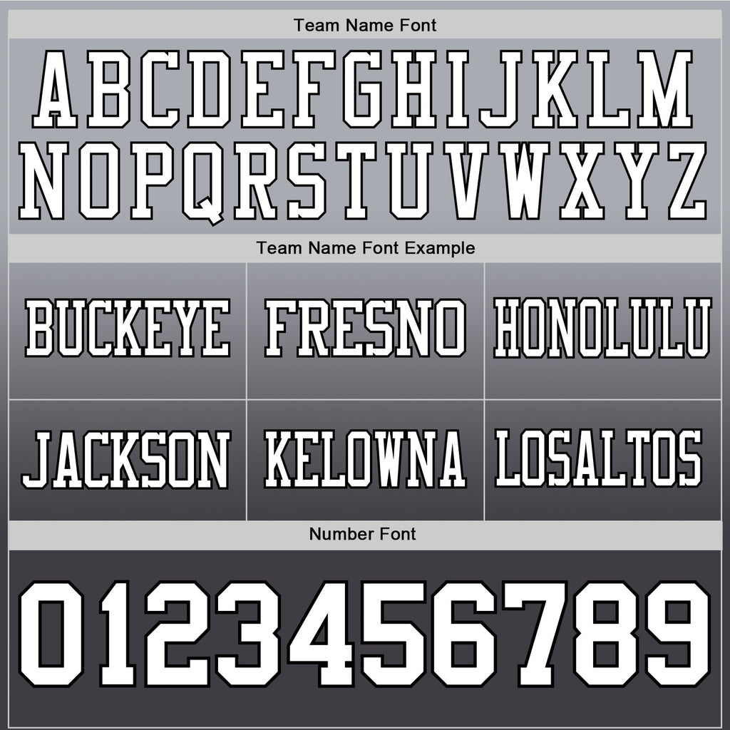 Custom Gray White Steel Gray-Black Authentic Fade Fashion Football Jersey