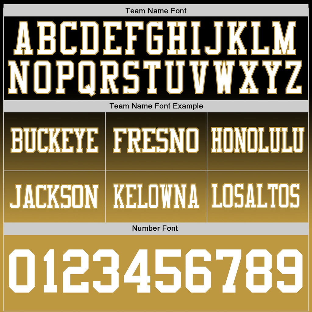 Custom Black White-Old Gold Authentic Fade Fashion Football Jersey