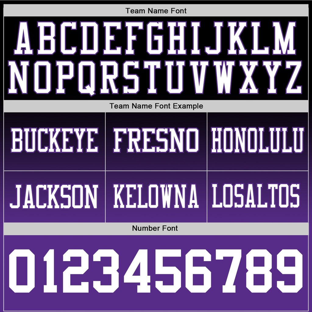 Custom Black White-Purple Authentic Fade Fashion Football Jersey