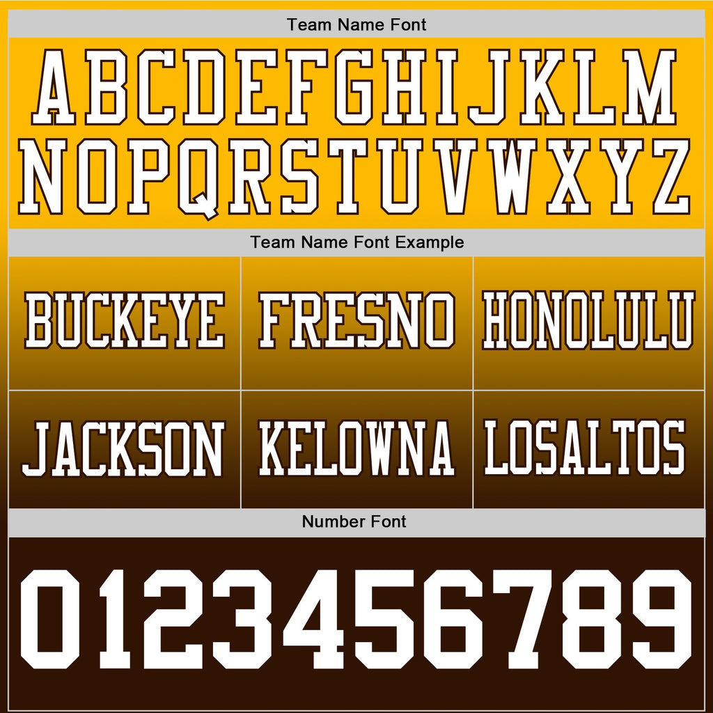 Custom Gold White-Brown Authentic Fade Fashion Football Jersey